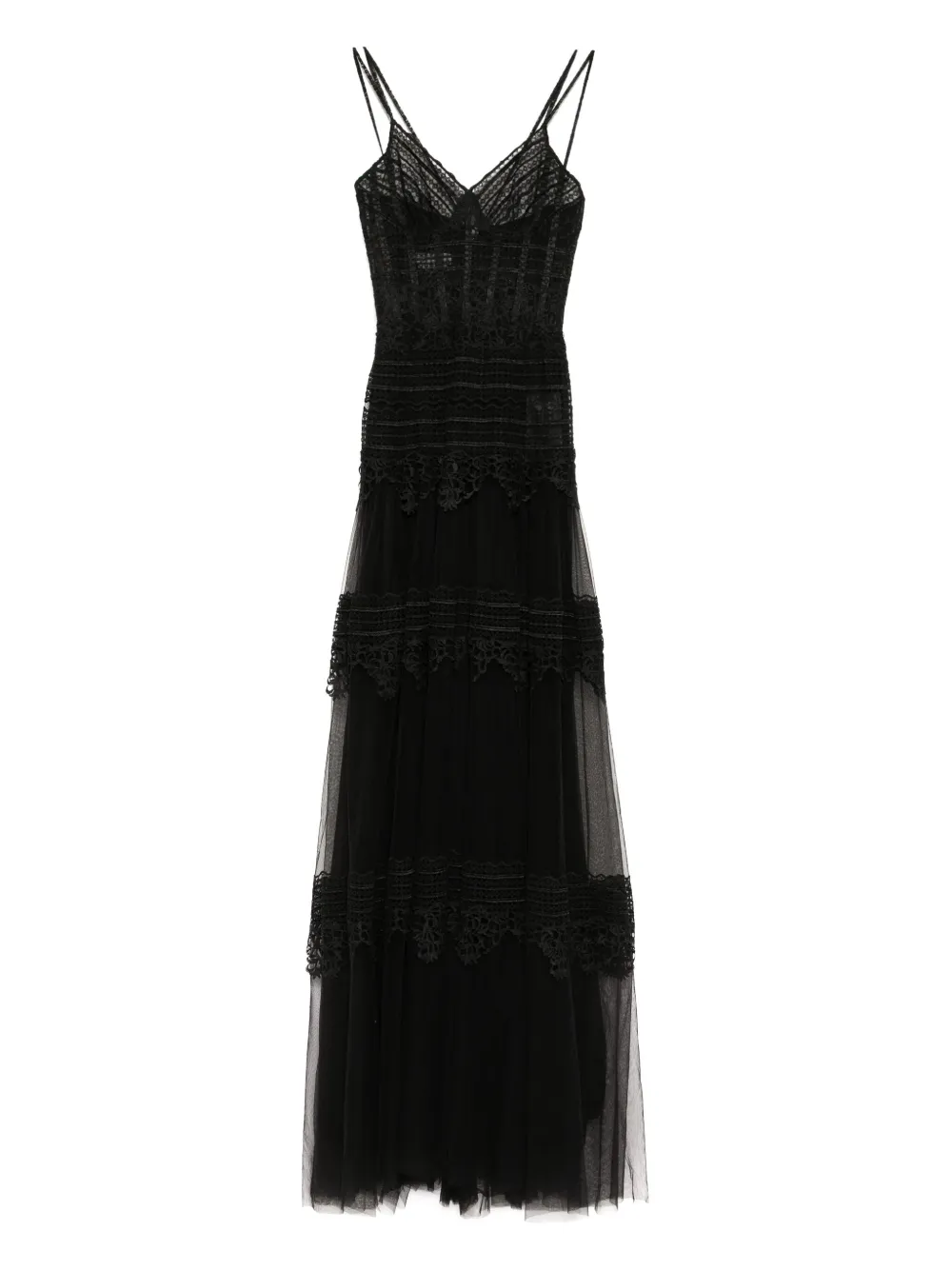 Saiid Kobeisy lace sleeveless dress Zwart