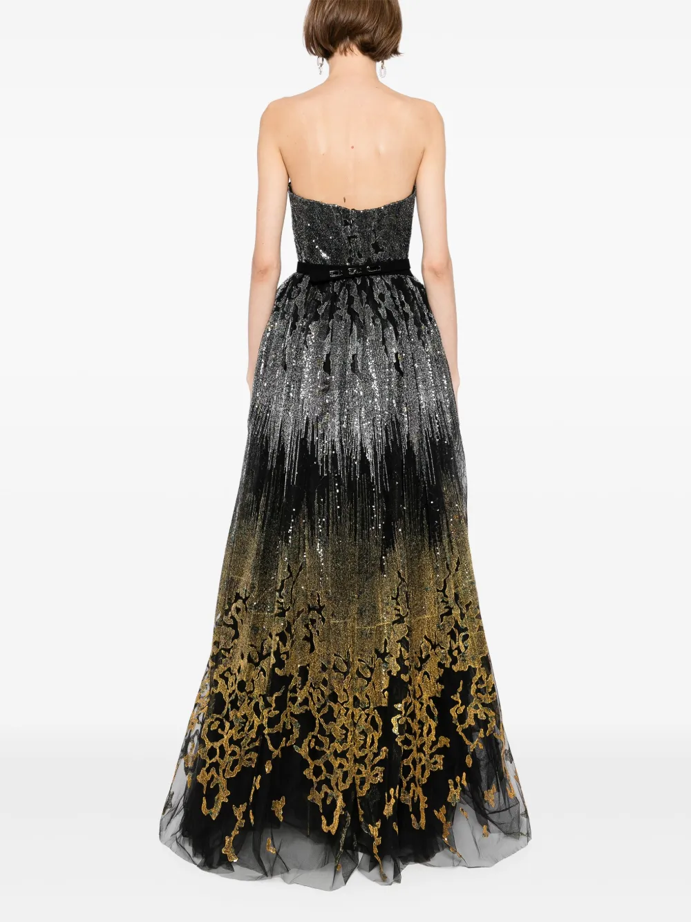 Saiid Kobeisy embroidered maxi dress Zwart