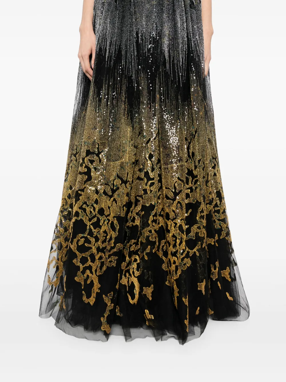 Saiid Kobeisy embroidered maxi dress Zwart