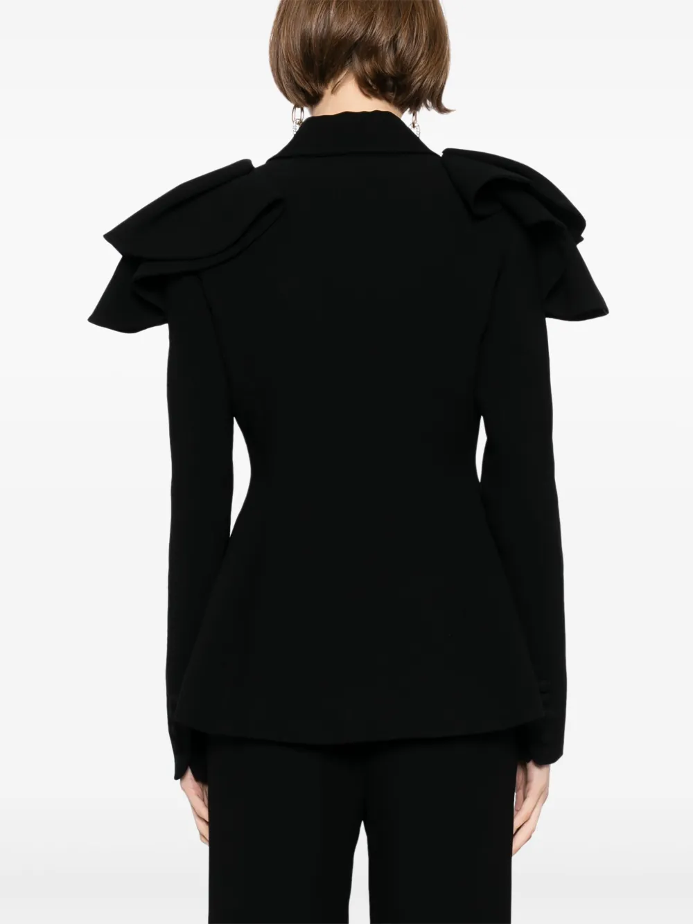 Saiid Kobeisy Blazer met ruches Zwart