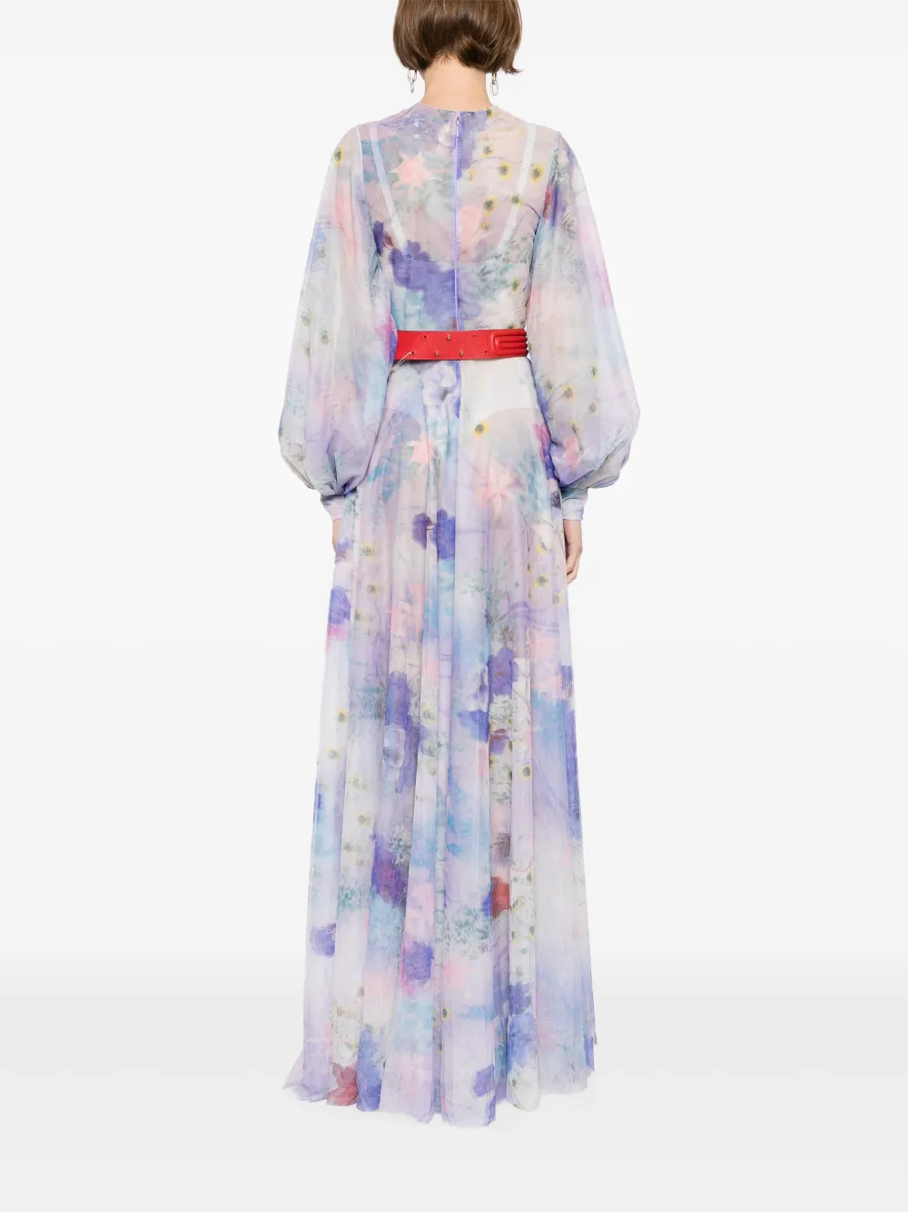 Saiid Kobeisy floral printed long dress Paars