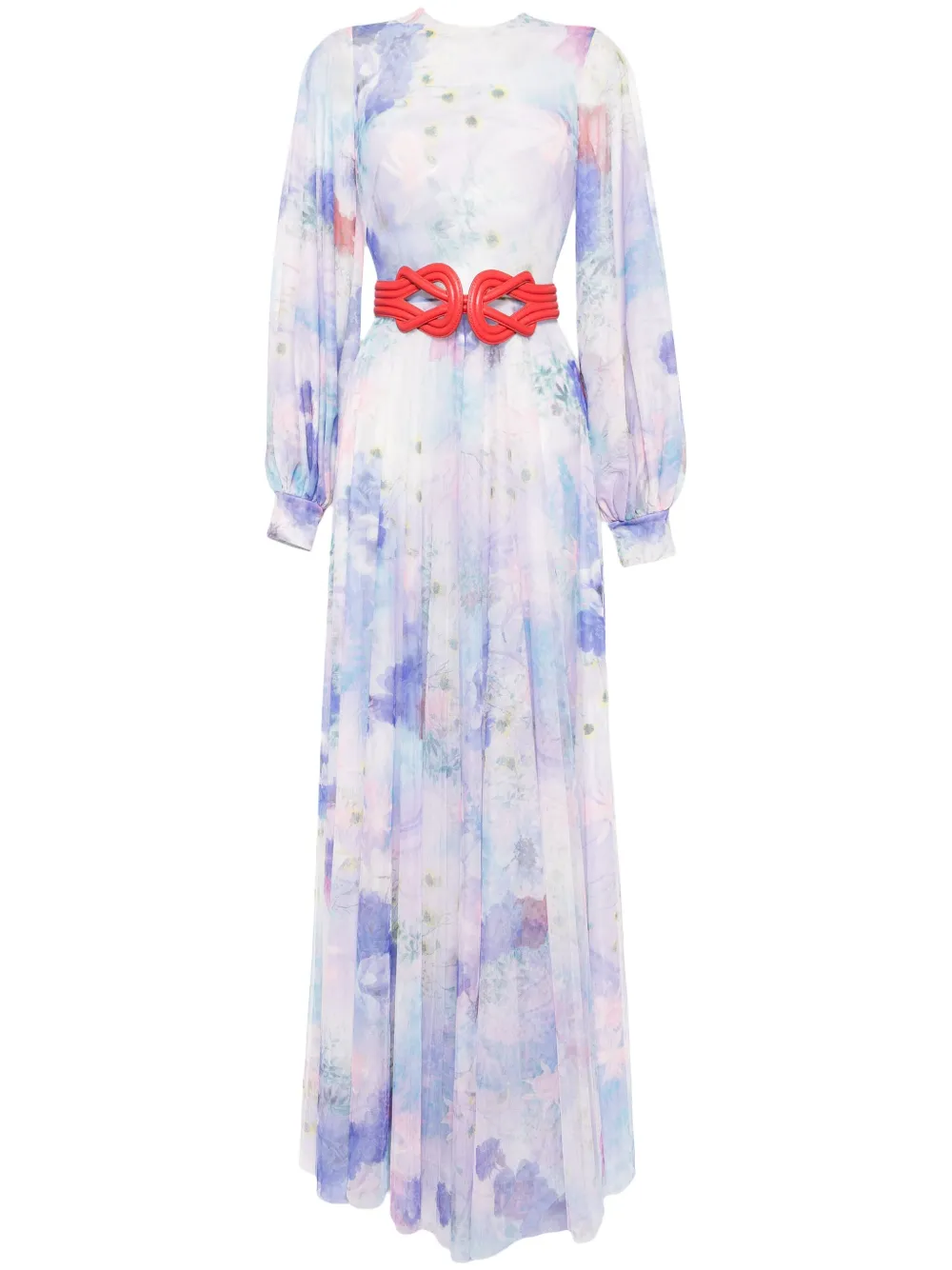 Saiid Kobeisy floral printed long dress Paars