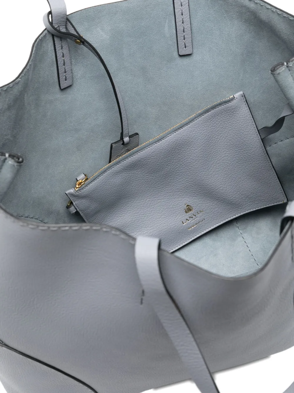 Lanvin Top Handle Tote Bag In Gray