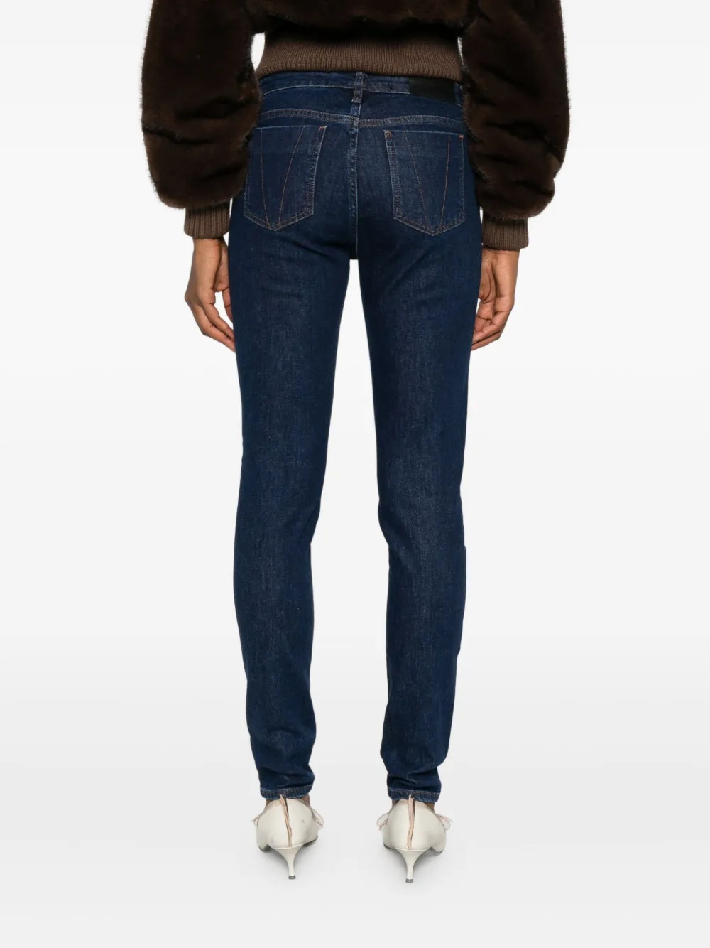 Victoria Beckham Jeans met logopatch Blauw