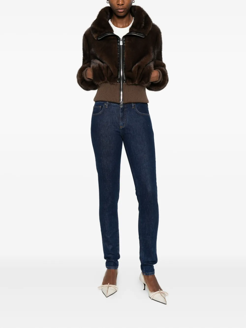 Victoria Beckham logo-patch jeans - Blauw