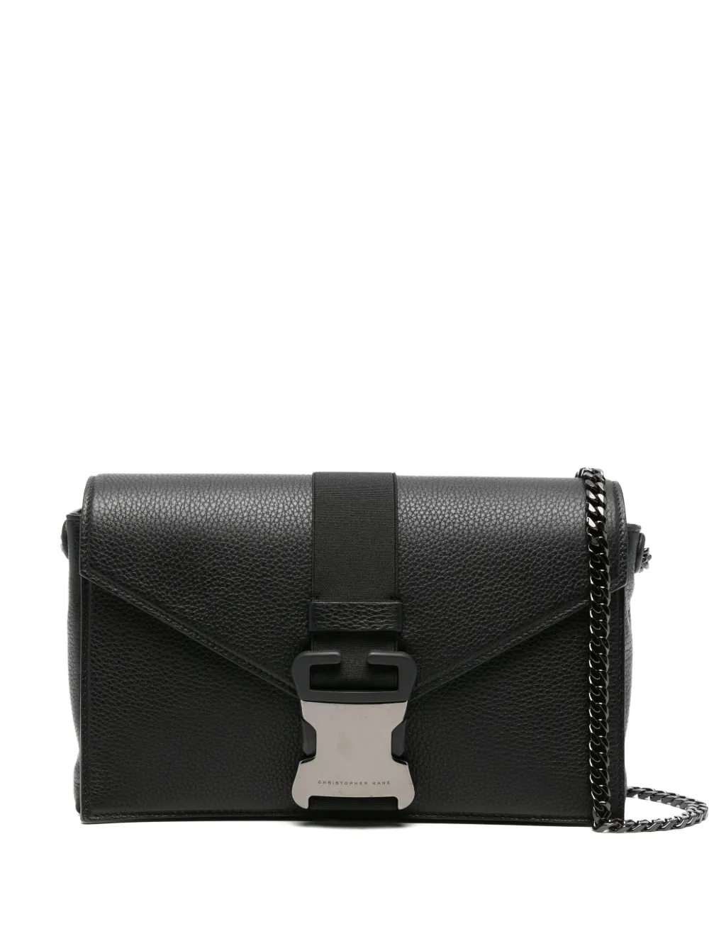 Christopher Kane Buckle-fastening Chain Shoulder Bag In Black