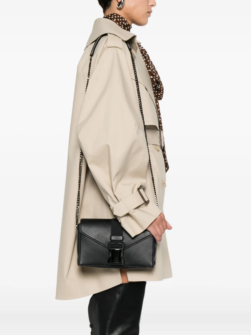 Christopher Kane buckle-fastening chain shoulder bag - Zwart