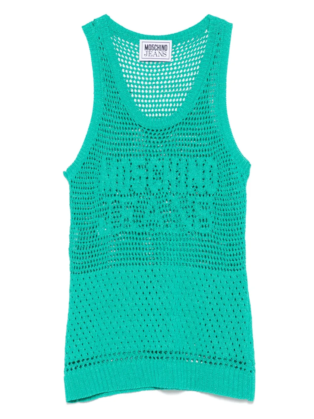 MOSCHINO JEANS open-knit tank top - グリーン MOSCHINO JEANS open-knit tank top - グリーン