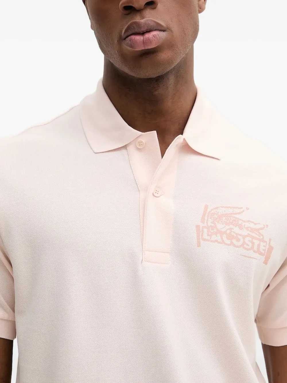 Lacoste logo-print polo shirt Roze