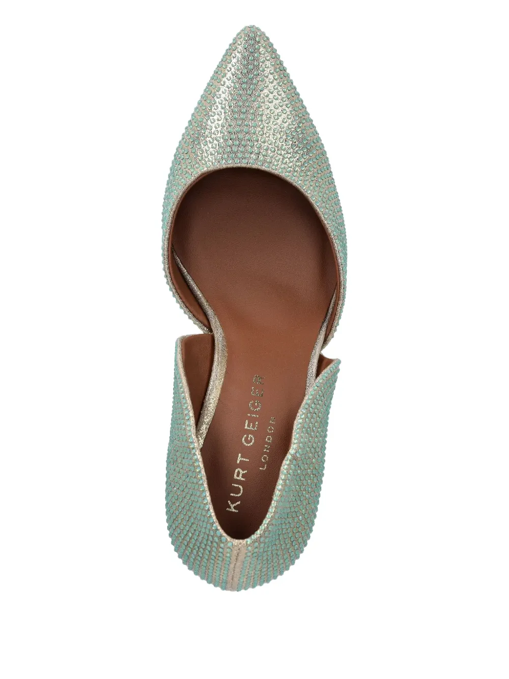 Kurt Geiger London 90mm crystal-embellished pointed-toe pumps Groen