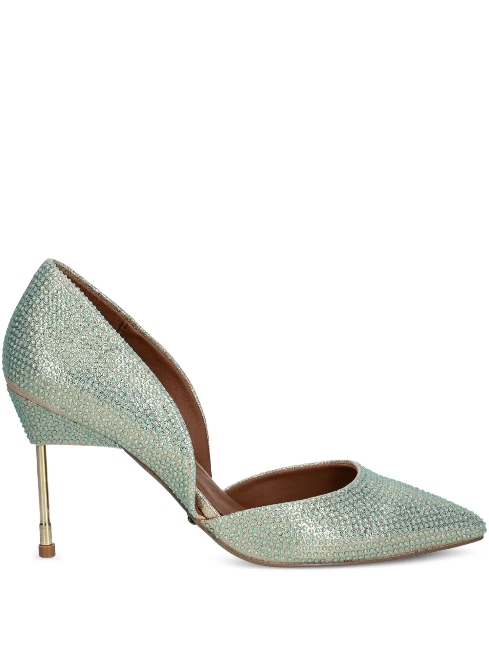 Kurt Geiger London 90mm crystal-embellished pointed-toe pumps Groen
