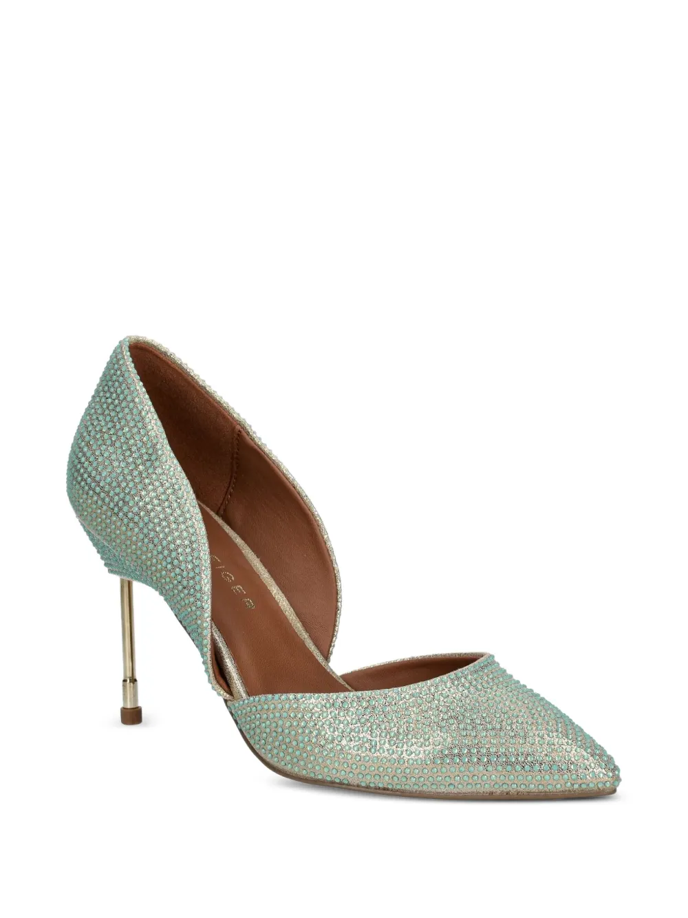 Kurt Geiger London 90mm crystal-embellished pointed-toe pumps Groen