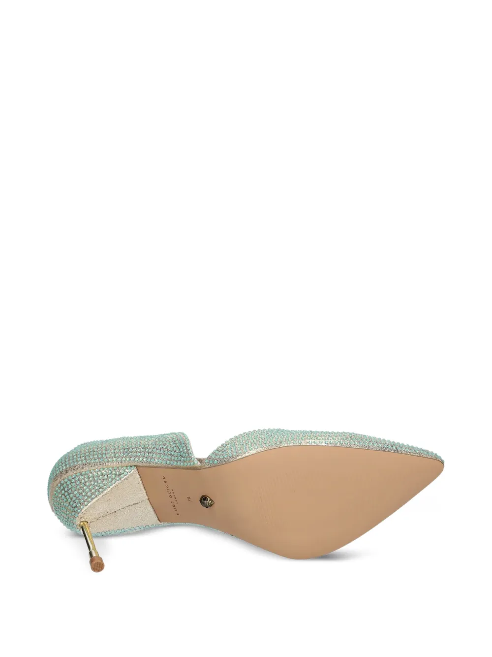 Kurt Geiger London 90mm crystal-embellished pointed-toe pumps Groen