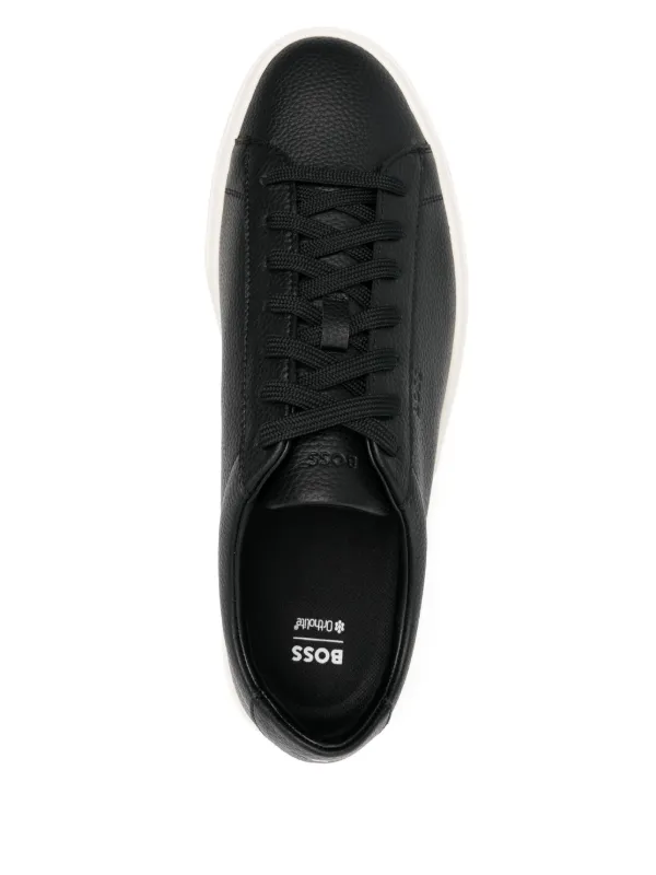 【関税込み】BOSS ブラック ロゴ刺繍 スニーカー BOSS lace-up Sneakers | Black | FARFETCH JO