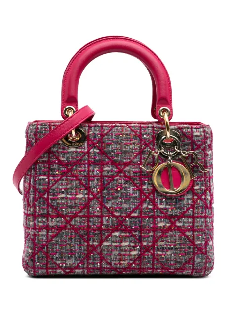 Christian Dior Pre-Owned 2012 Medium Tweed Macrocannage Lady Dior satchel