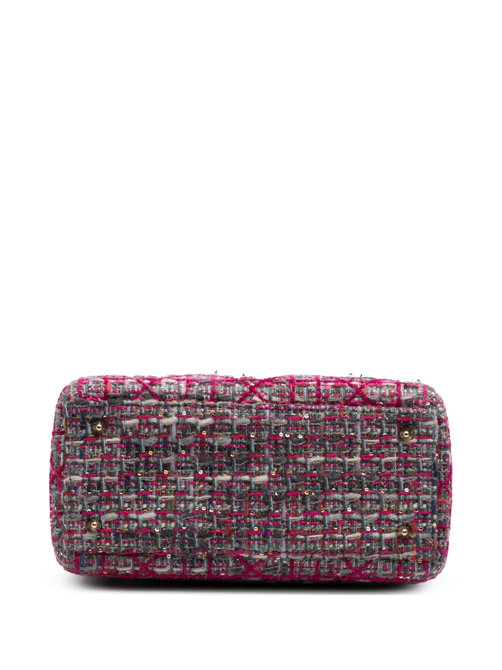 Pre-owned Dior 2012 Medium Tweed Macrocannage Lady Satchel
