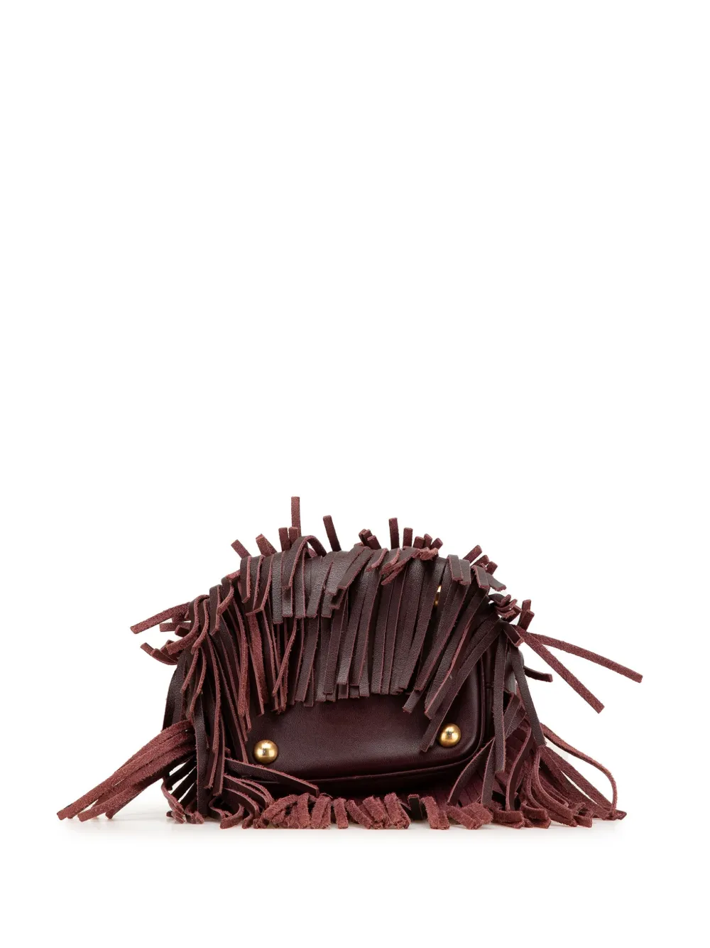 Pre-owned Saint Laurent 2015 Small Calfskin Emmanuelle Fringe Bucket Bag