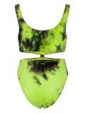 F**K kids tie-dye cut-out swimsuit - Yellow