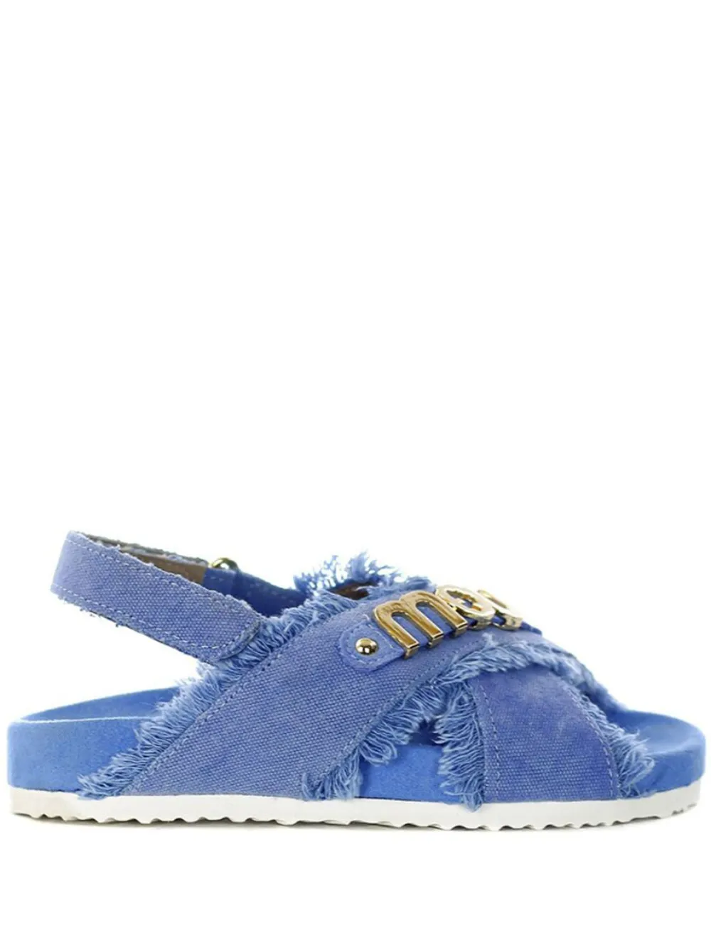 Mou frayed-detail cross-strap sandals | Blue | Image 1