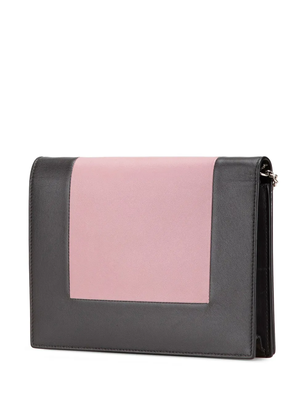 Pre-owned Celine 2018 Leather Frame Wallet On Chain Crossbody Bag