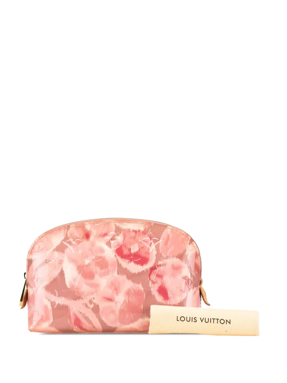 Pre-owned Louis Vuitton 2018 Monogram Vernis Ikat Cosmetic Pouch In Pink