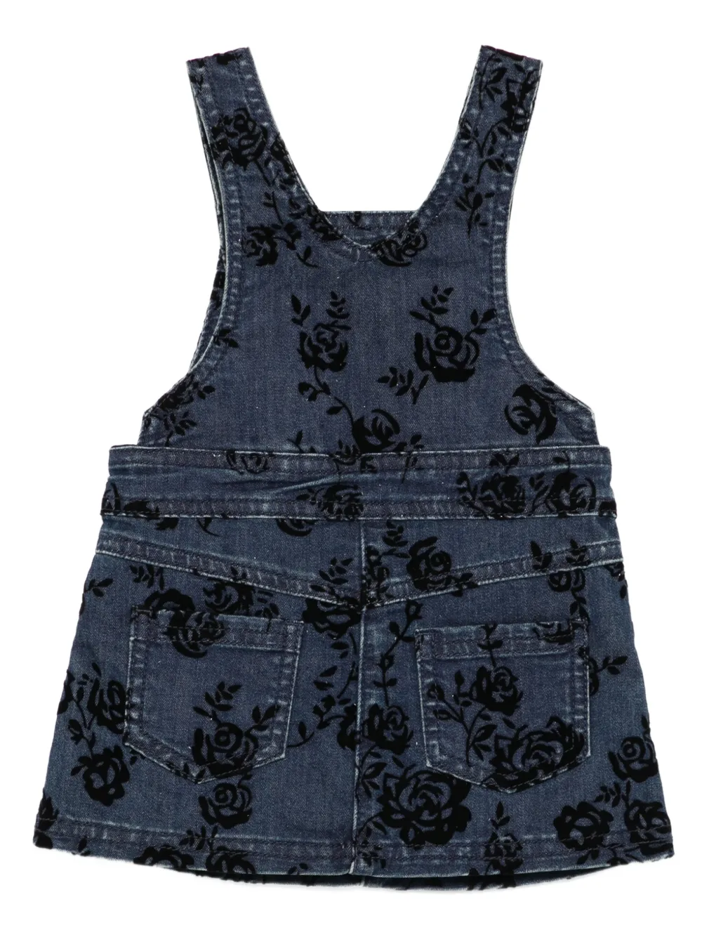 Lapin House Pinafore jurk met roosprint - Blauw