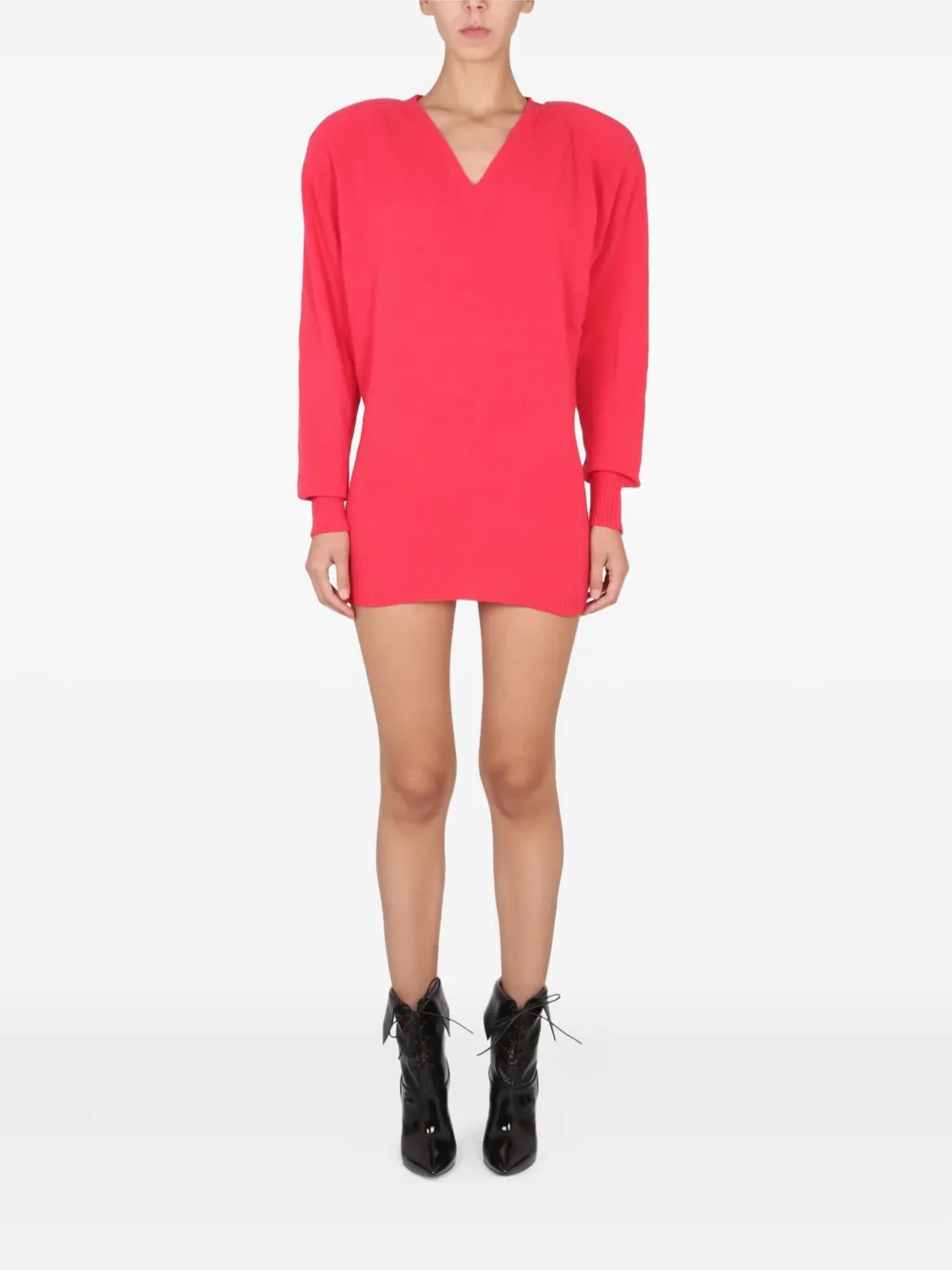 Philosophy Di Lorenzo Serafini Structured V-neck Mini Dress In Red