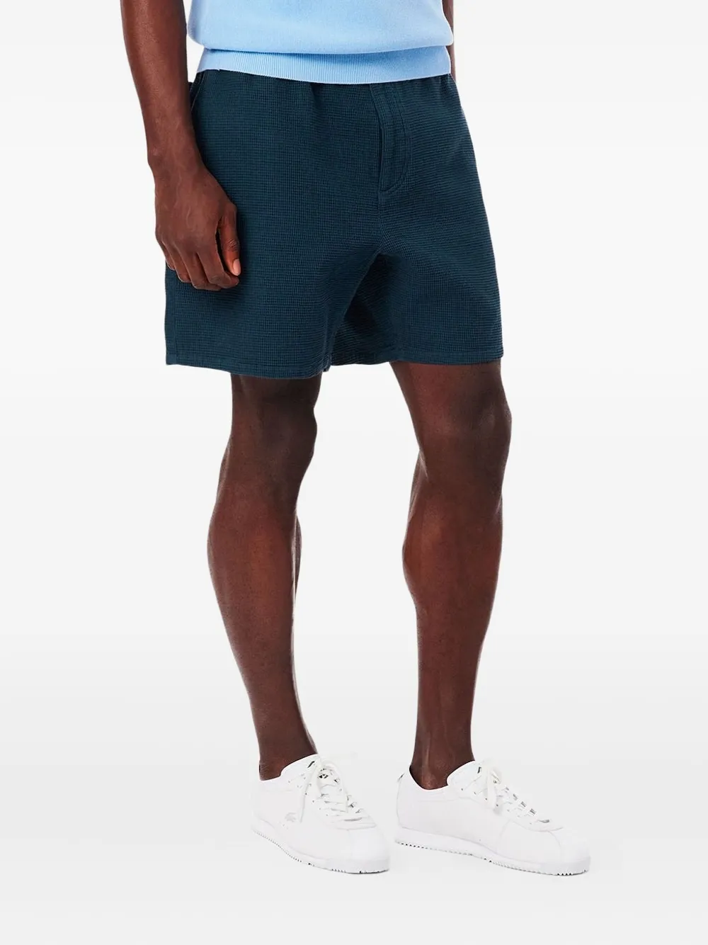 Lacoste Shorts met elastische taille en textuur - Blauw
