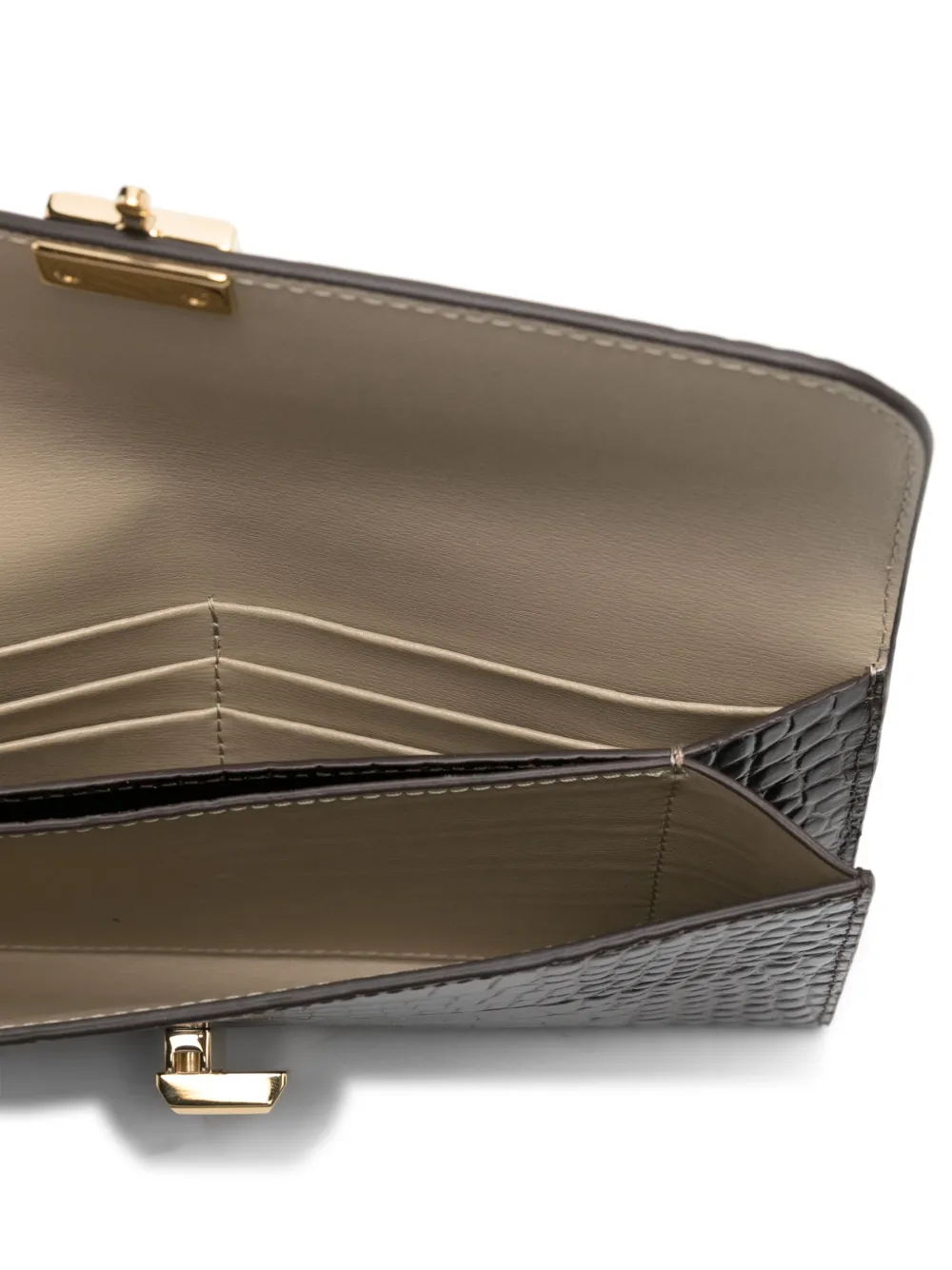 Totême Toteme T-lock Embossed Wallet In Black