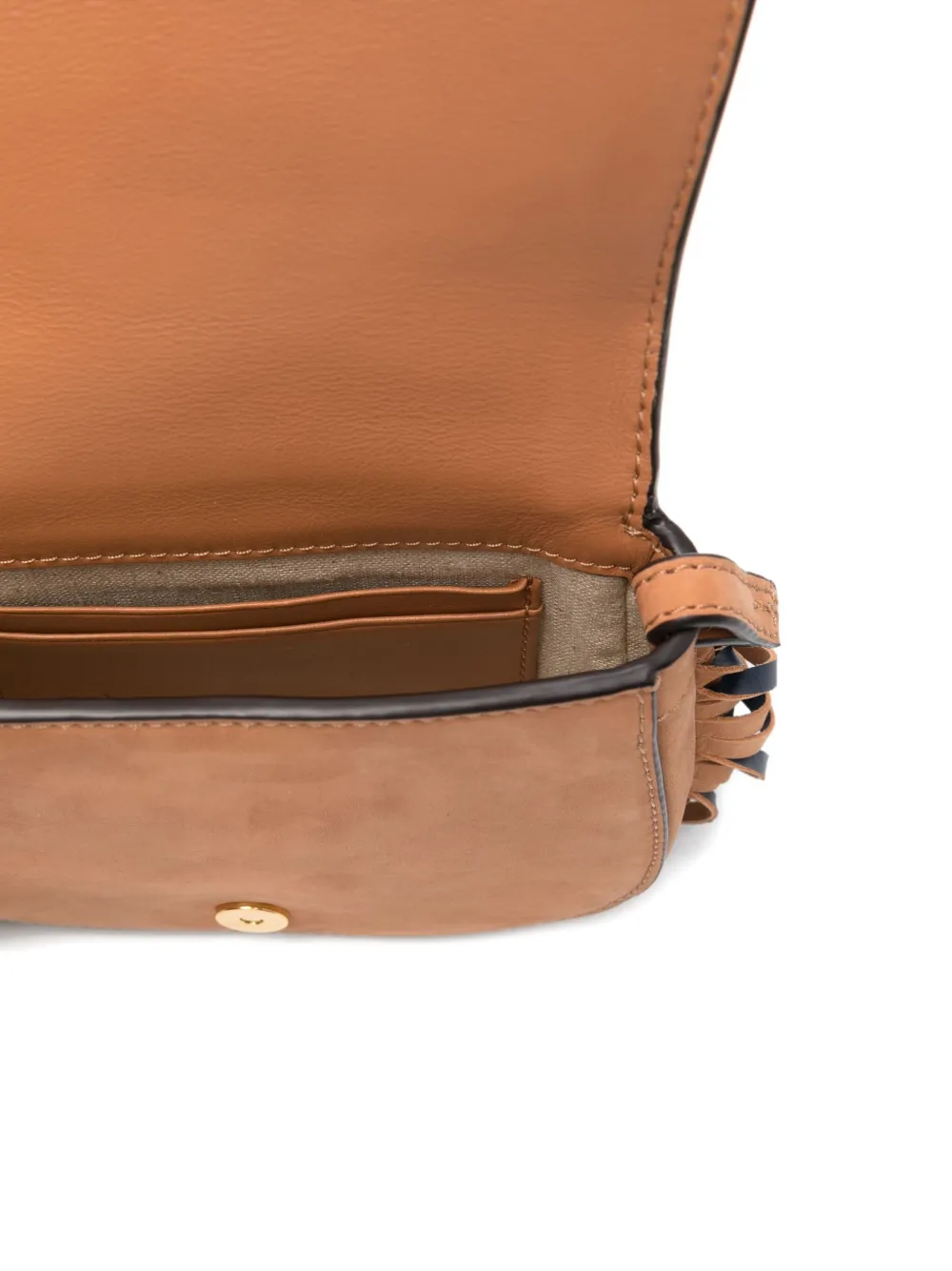 Tory Burch Lilium Mini Saddlebag In Brown