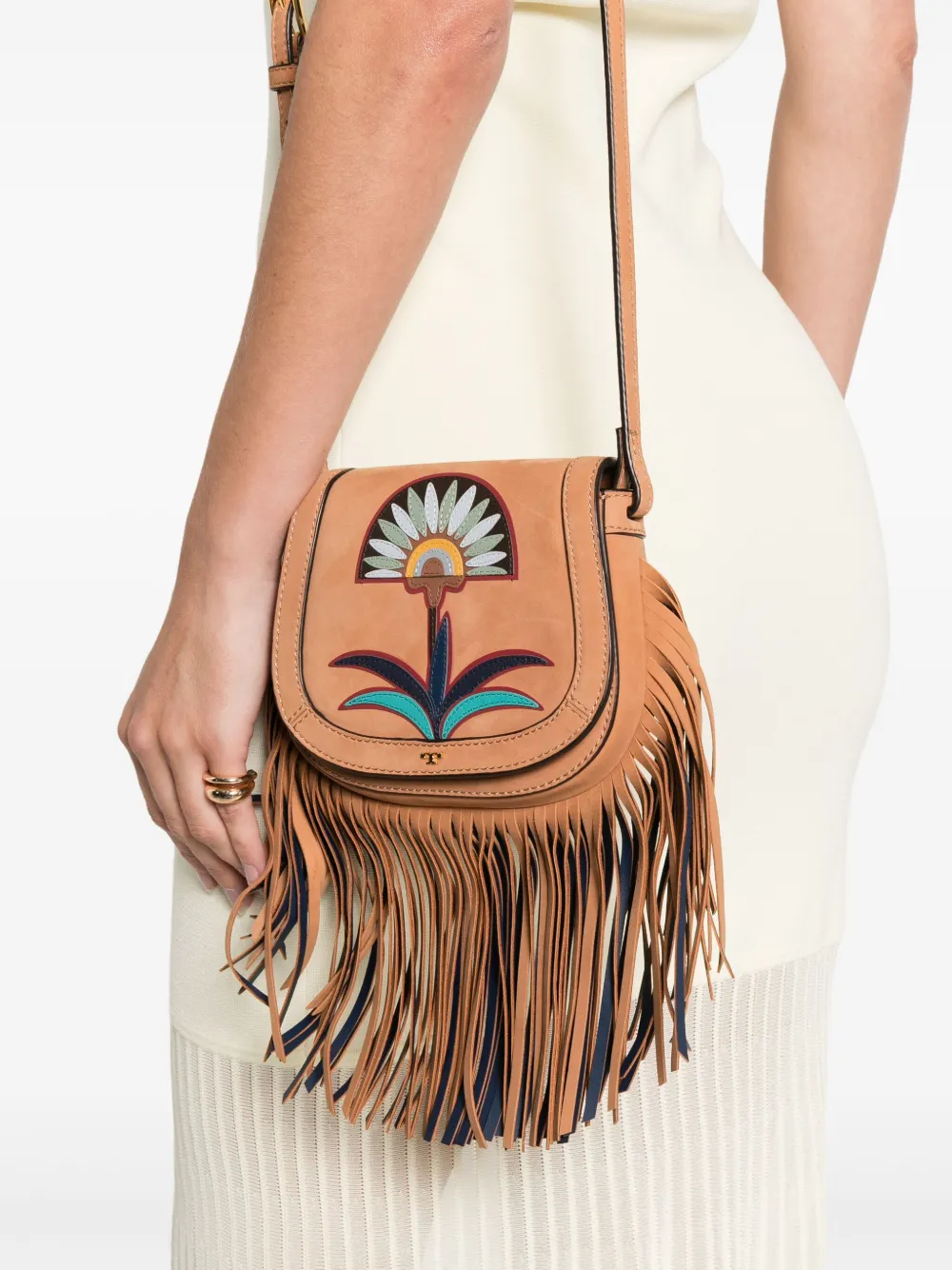 Tory Burch Lilium mini-tas - Bruin