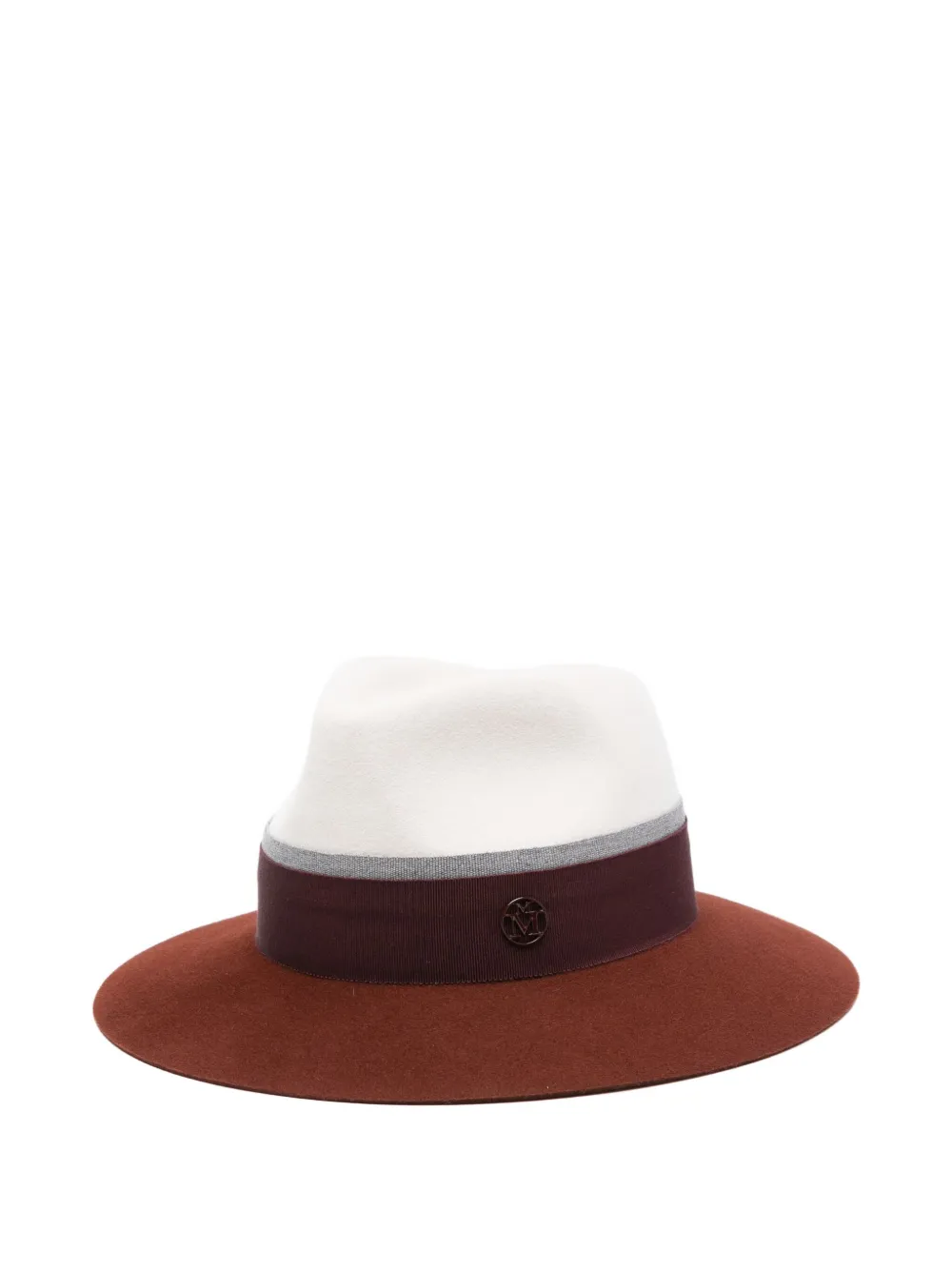 Maison Michel felted ribbon hat - ブラウン Maison Michel felted ribbon hat - ブラウン