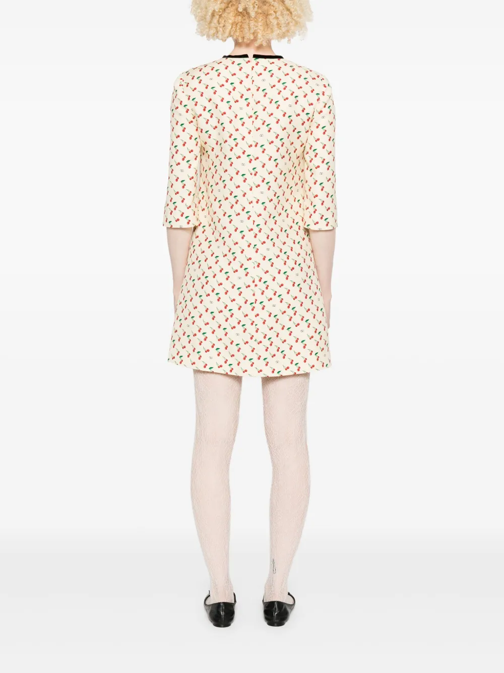 Valentino Garavani Jurk met kersenpatroon Beige