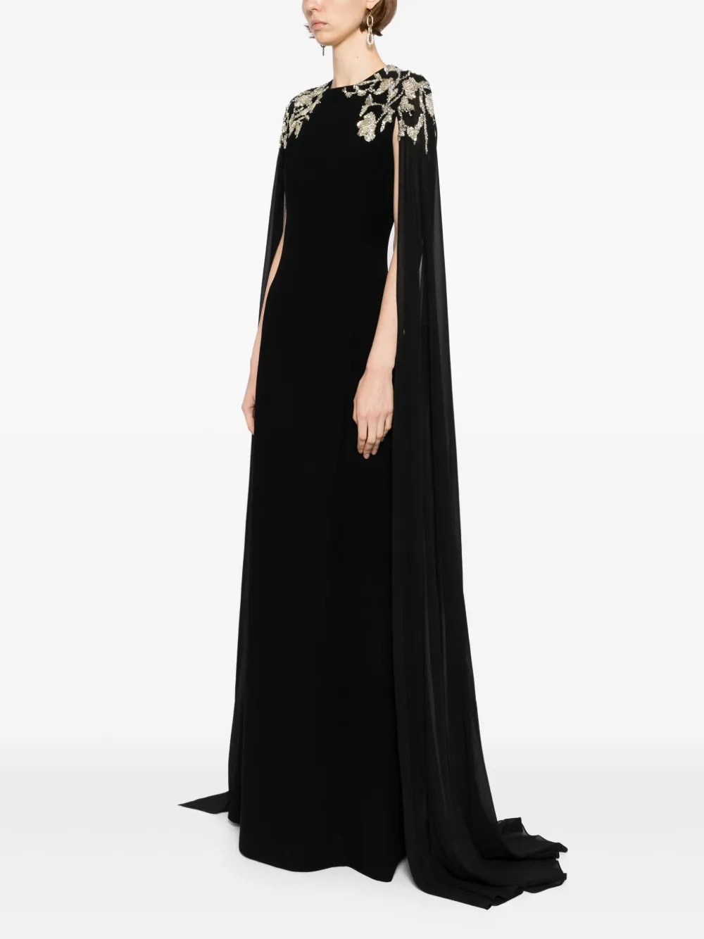 Saiid Kobeisy embroidered maxi dress Zwart