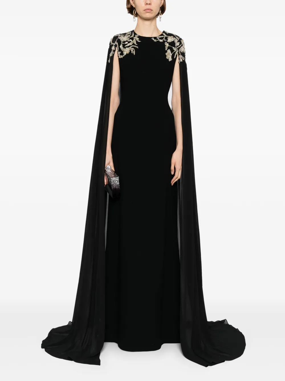 Saiid Kobeisy embroidered maxi dress Zwart