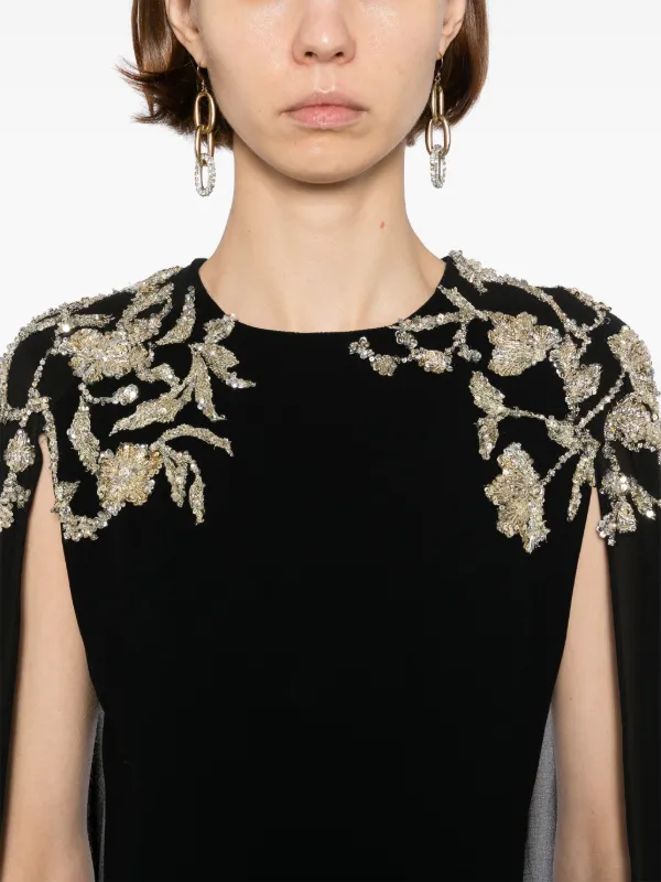 Saiid Kobeisy Embroidered Maxi Dress | Black | FARFETCH