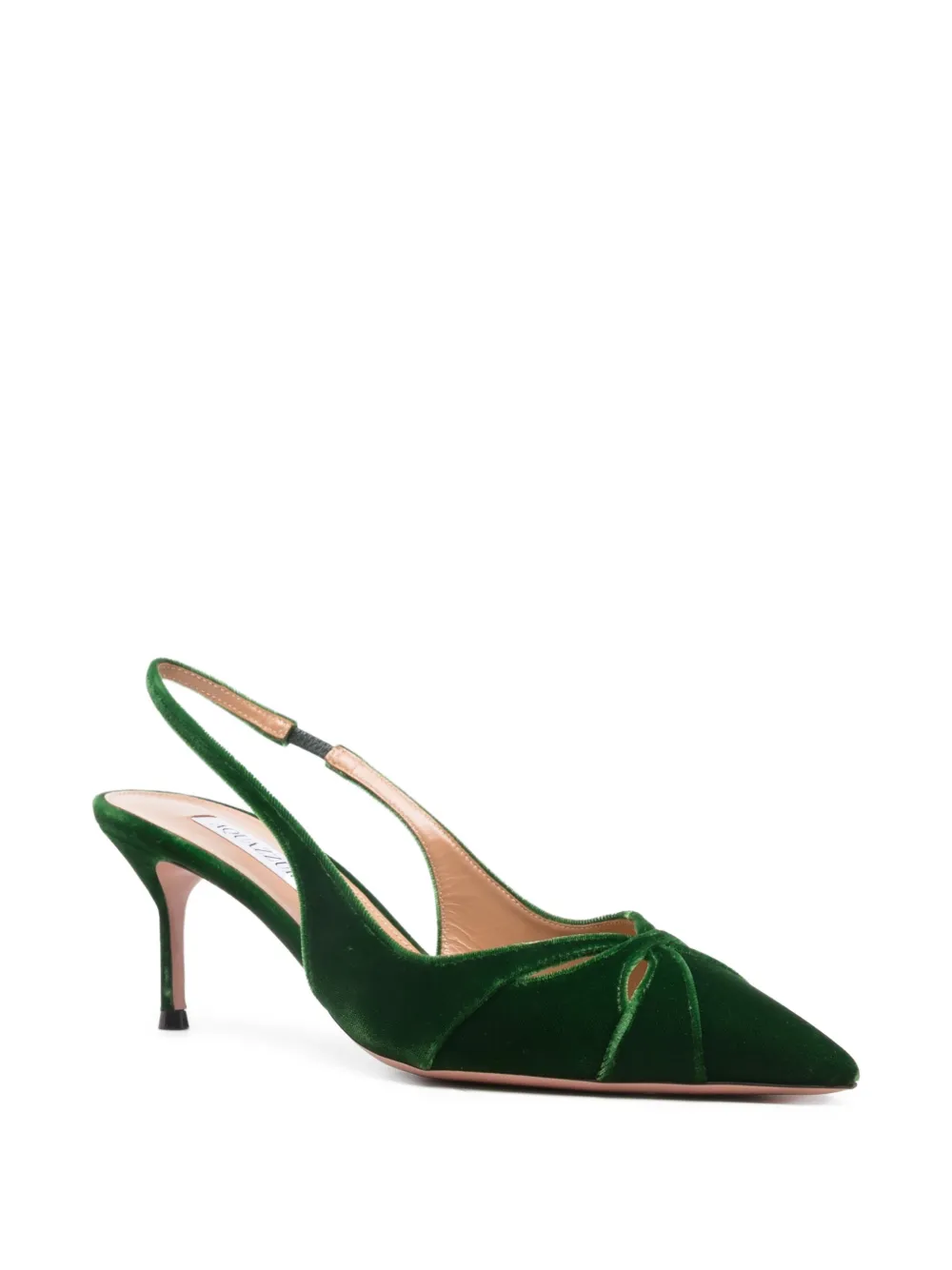 Aquazzura 65 mm slingback pumps met geknoopt detail Groen