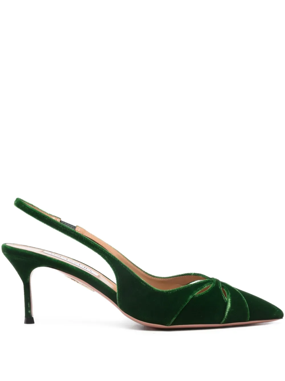 Aquazzura 65 mm slingback pumps met geknoopt detail Groen