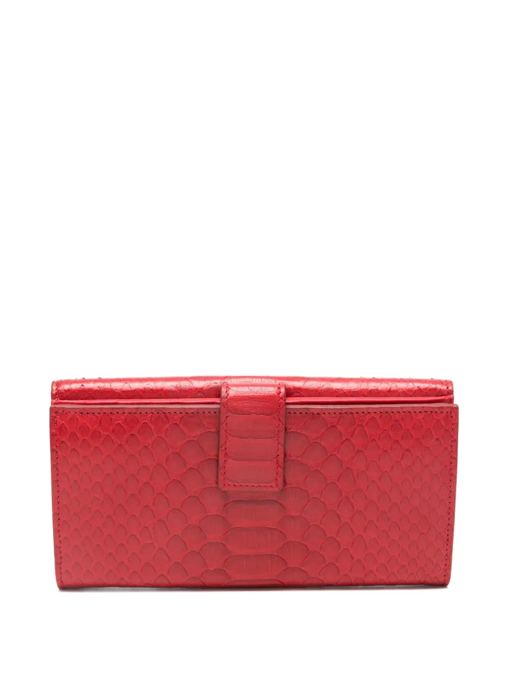 Alexander McQueen snakeskin logo-plaque wallet - Rood