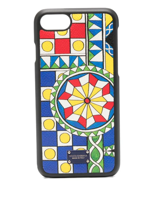 Dolce & Gabbana ジオメトリックパターン iPhone 7＆8 ケース | ブルー