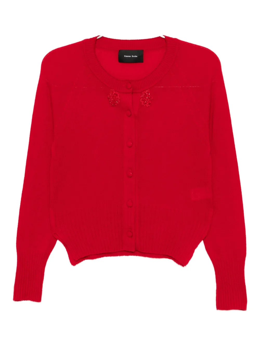 Simone Rocha Cardigan con decorazione - Rosso