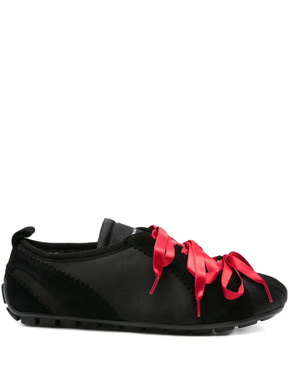 Simone Rocha Ballerina Grip satin ribbon sneakers Black