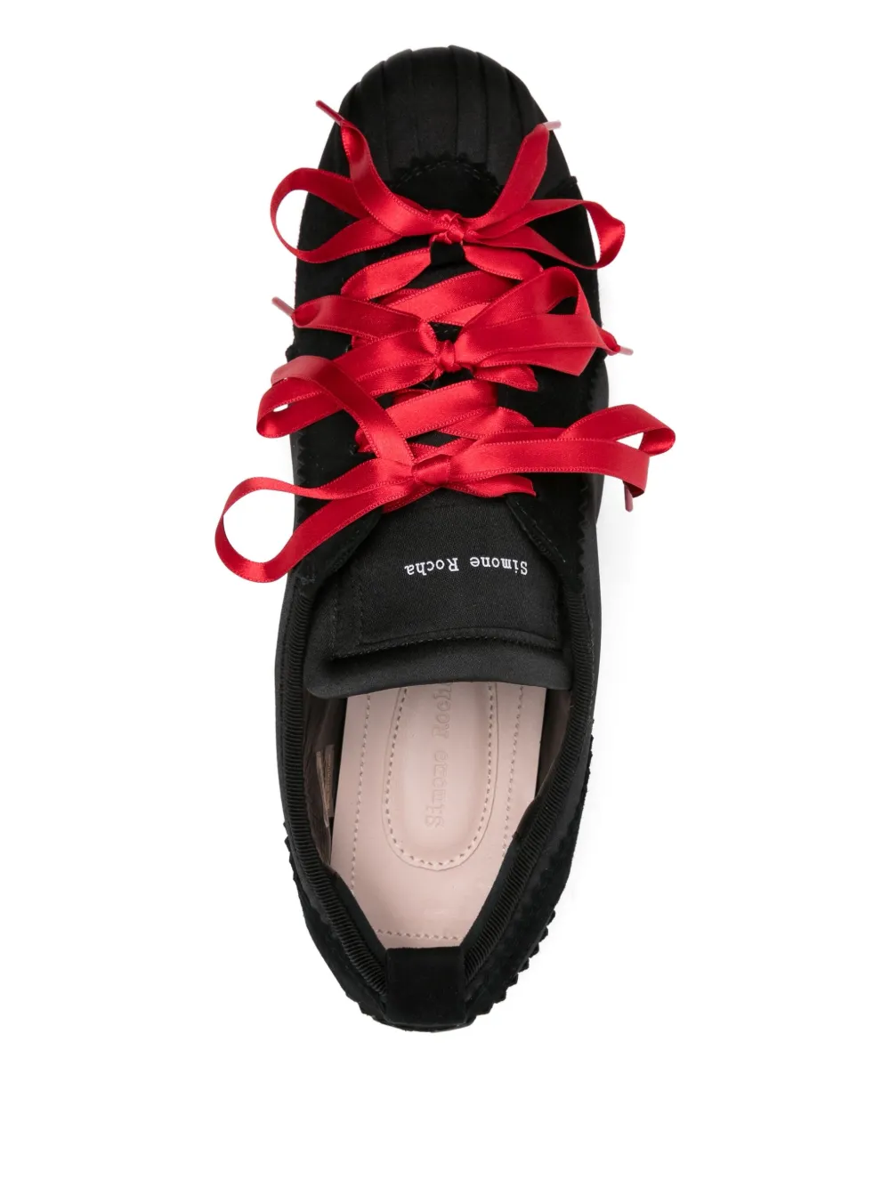 Simone Rocha Ballerina Grip satin ribbon sneakers Black