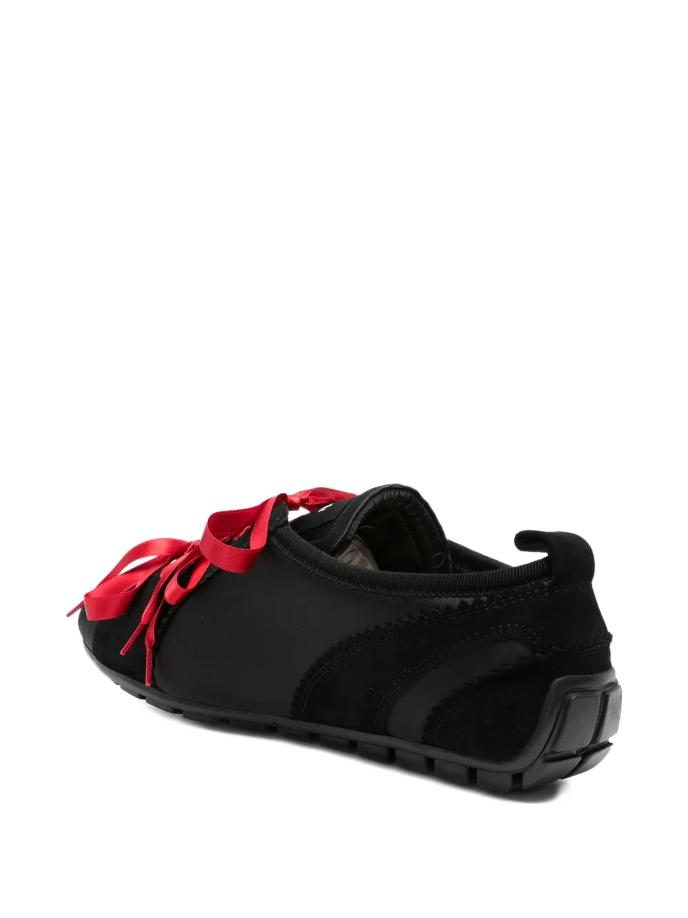 Simone Rocha Ballerina Grip satin ribbon sneakers Black