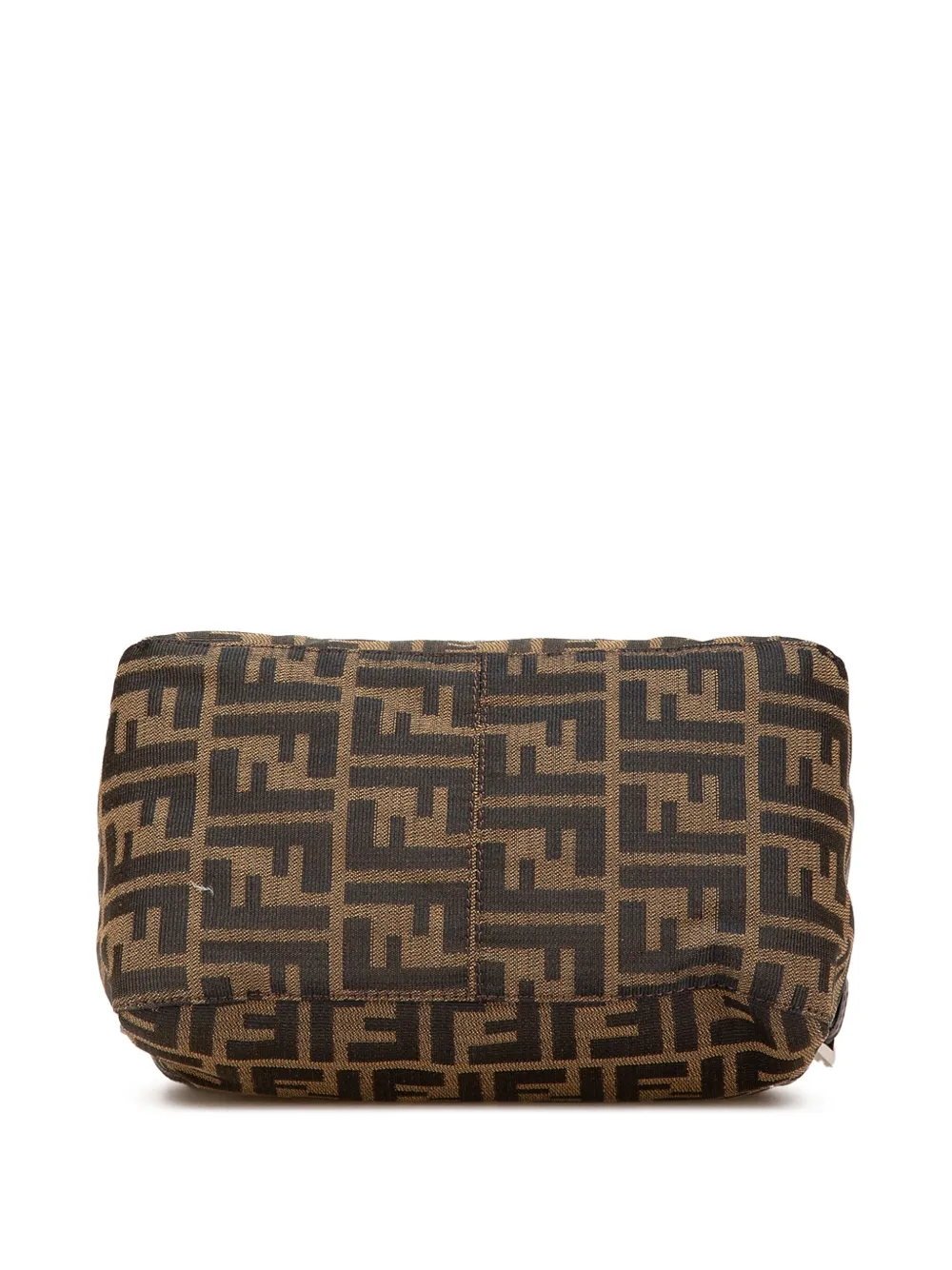 Pre-owned Fendi 2000-2010 Zucca Canvas Double Flap Shoulder Bag