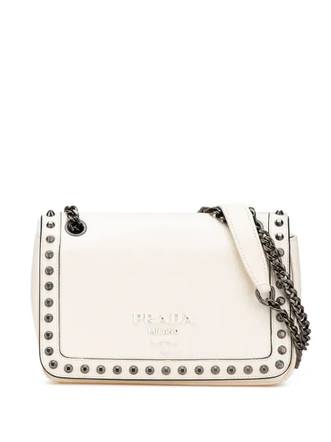 Prada Pre-Owned 2000-2024 Glace Calfskin Studded crossbody bag