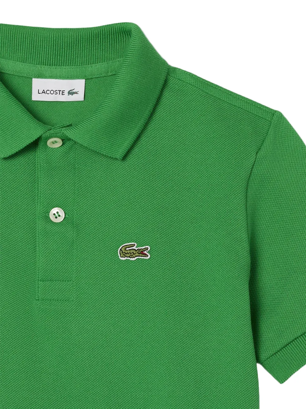 Lacoste Kids Piquè poloshirt met geborduurde krokodil Groen