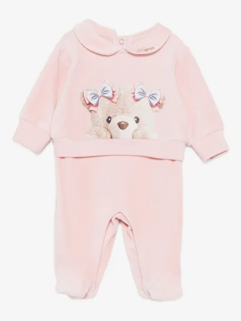 Lapin House peter pan-collar teddy print pyjamas