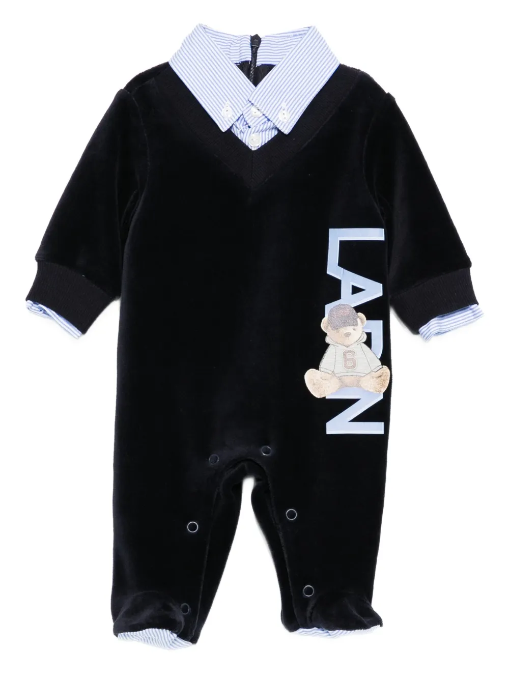 Lapin House Teddy-print Velour Pyjamas In Black