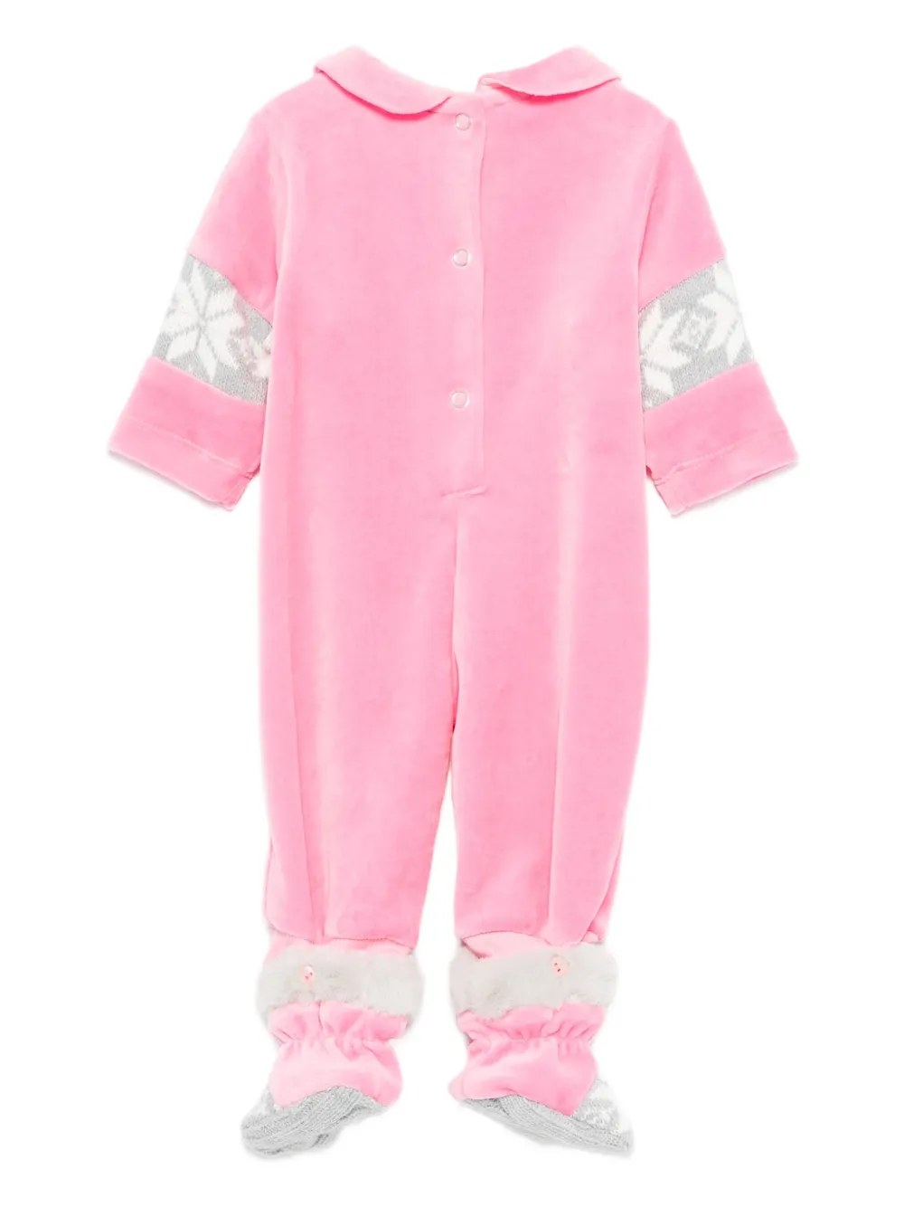 Lapin House Fluwelen pyjama met panda - Roze